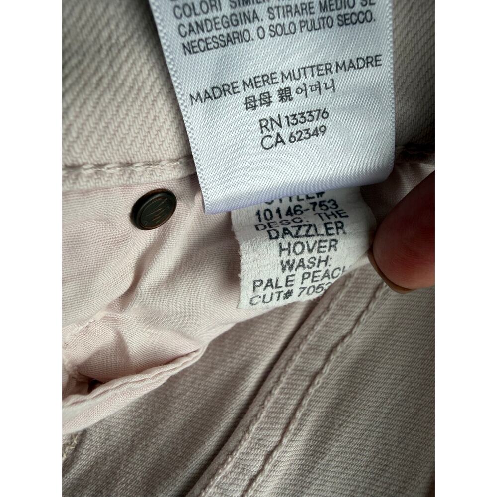 Mother Women's The Dazzler Hover Wash Pale Peach Straight Leg Jeans Size 26 - Picture 12 of 14